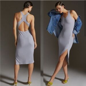 NWT Anthropologie Bordeaux Ribbed Sleeveless Tank Dress